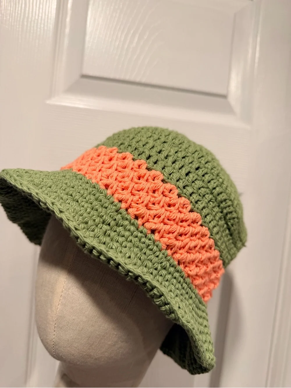 Handmade Crochet Bucket Hat 100% Cotton Lightweight Packable Festival Boho Beach